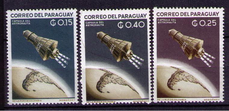 Парагвай 1962 Космос Меркурий на фоне Земли. MNH**