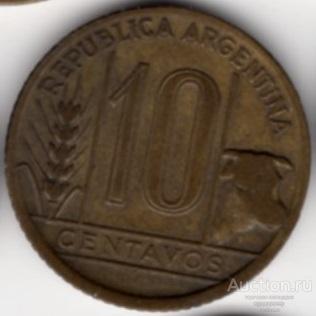 Аргентина 10 сентаво 1942 года