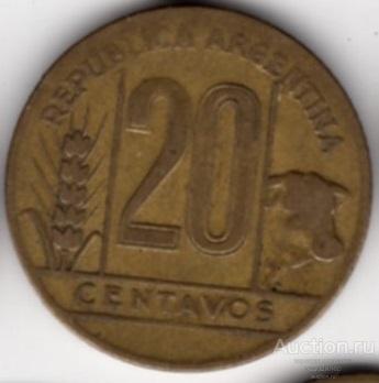 Аргентина 20 сентаво 1944 года
