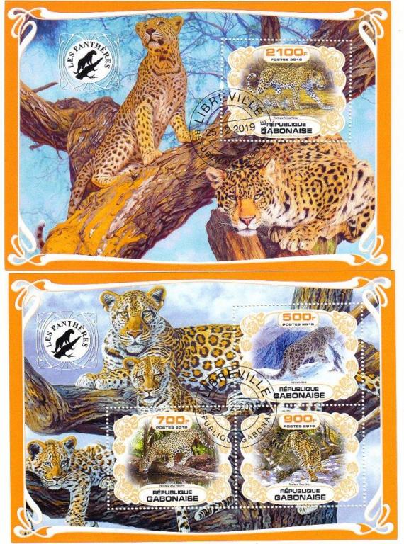 Марки  Африка Габон 2019  леопард