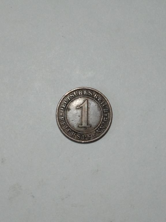 Германия. 1 рейхспфенниг 1933 год. А.  Германия 1933-1945 гг.