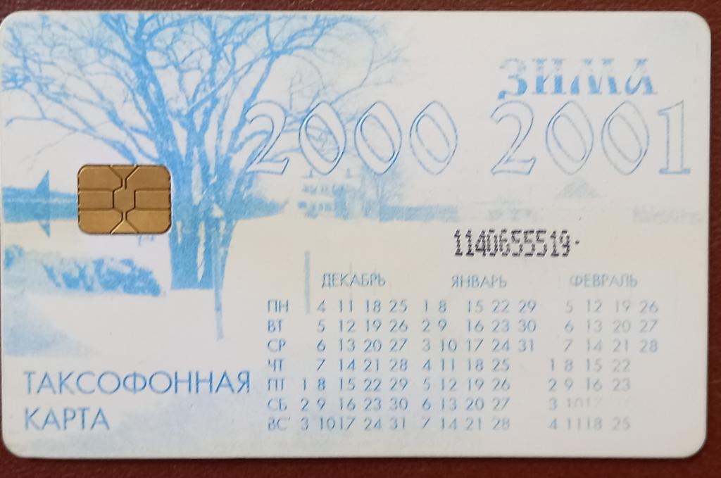 Телефонная карта  Владивосток  Зима 2000 2001 год  90 минут Чип - 129