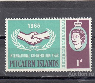 PITCAIRN ISLANDS ПИТКЕРН Права человека  № 54 1965 Наклейка!!  Сост*