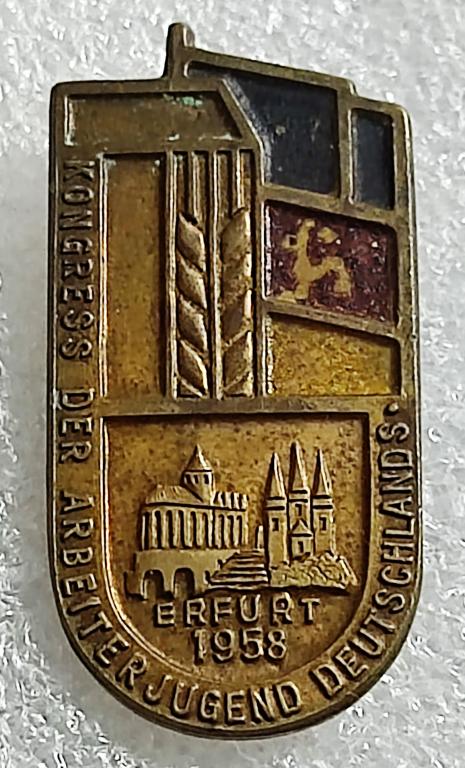 КОМСОМОЛ ГДР. FDJ. КОНФЕРЕНЦИЯ РАБОЧЕЙ МОЛОДЕЖИ. ЭРФУРТ 1958. тяжелый