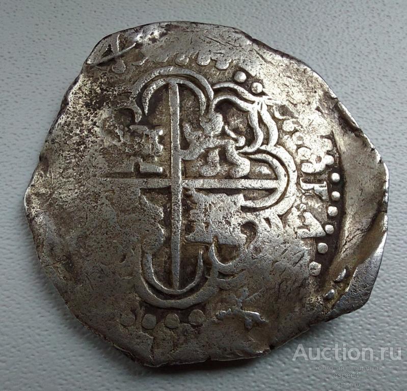 Испания 8 реалов 1624 Филип IV Испанская Боливия Потоси макукин