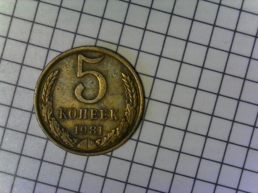 5 копеек 1981г., СССР, оригинал, неплохой сохран, №2197