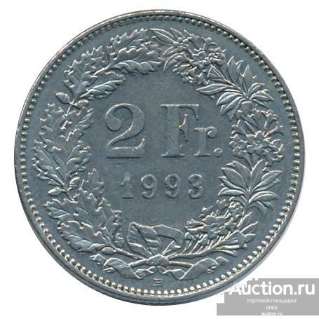 2 франка 1993 Швейцария (холдер)