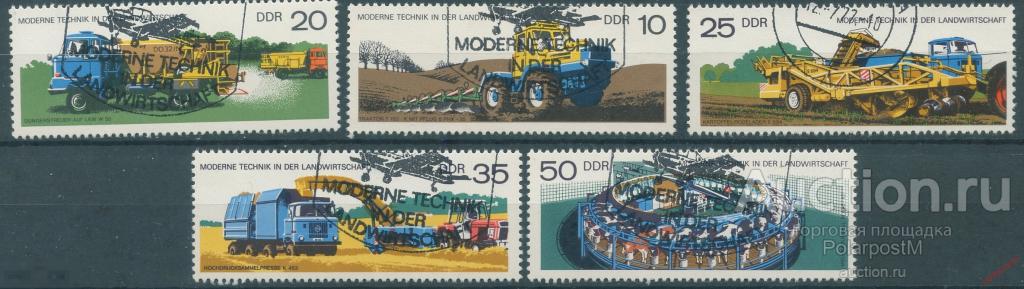 Y85 ГДР 1977 2236-2240 Современное сельское хозяйство. Автомобили. Животноводство 