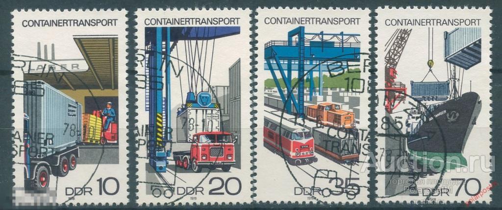 Y85 ГДР 1978 2326-2329 Контейнерные перевозки. Автомобили 