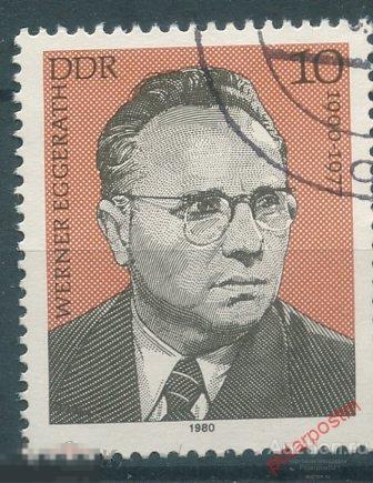 Y85 ГДР 1980 2500 Лидер лейбористов Вернер ЭггератЗНАМЕНИТЫЕ ЛЮДИ. ПЕРСОНАЛИИ 