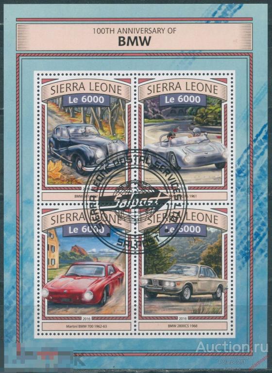 Сьерра-Леоне 2016 SL208 Транспорт - 100 лет BMW. Автомобили 