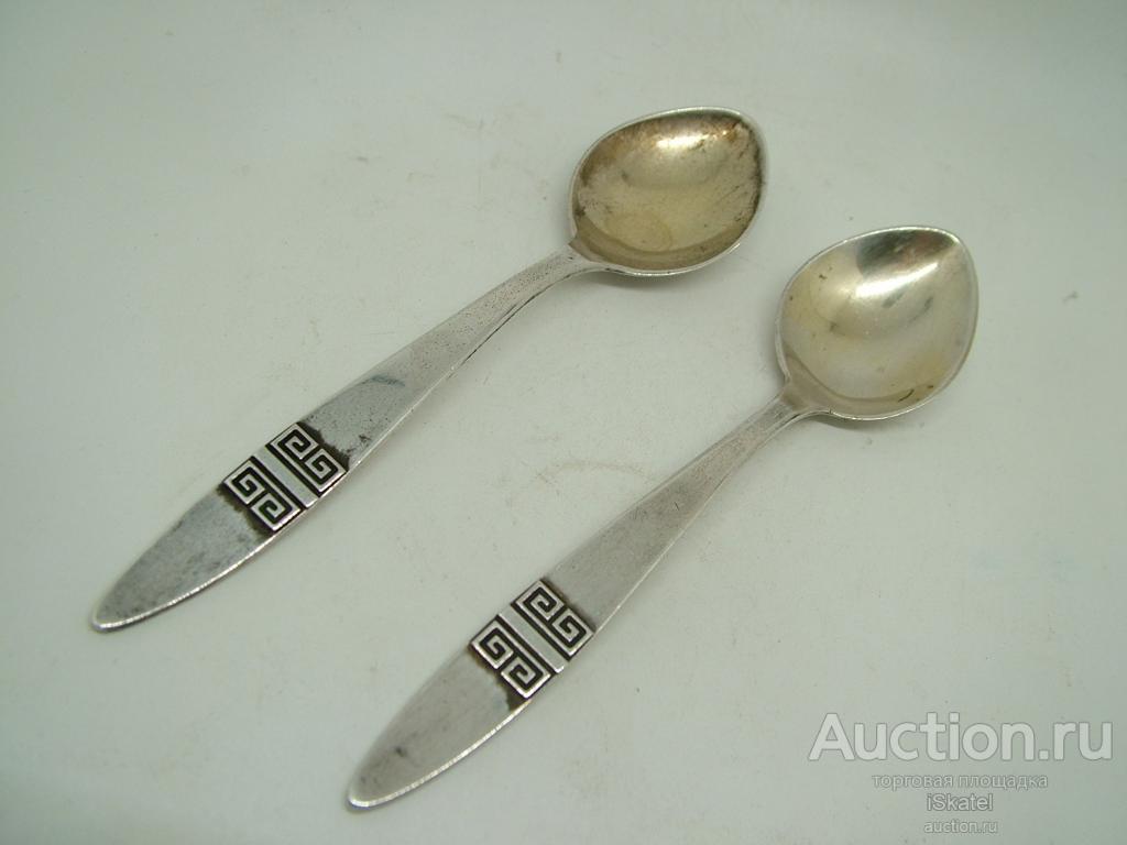 2 чайные ложки СЕРЕБРО 916 проба, позолота, Эстония, Таллин, 1969г.