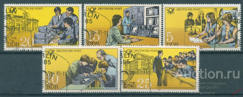 Y85 ГДР 1981 2583-2587 ПОЧТА ГДР. Информация о почтово-телеграфной службе. 