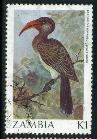 Замбия 1987 год Фауна  Птица-носорог Брэдфилда Гаш