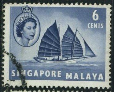 Сингапур и Малайя 1955 год Флот Корабль Парусное судно Елезавета 2 Гаш