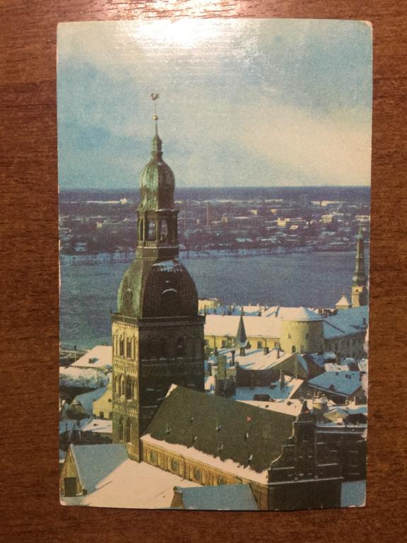 1976 г. Открытка Рига. Фото Балодиса. Новогодняя поздравительная карточка. Открытка Латвия. Открытка