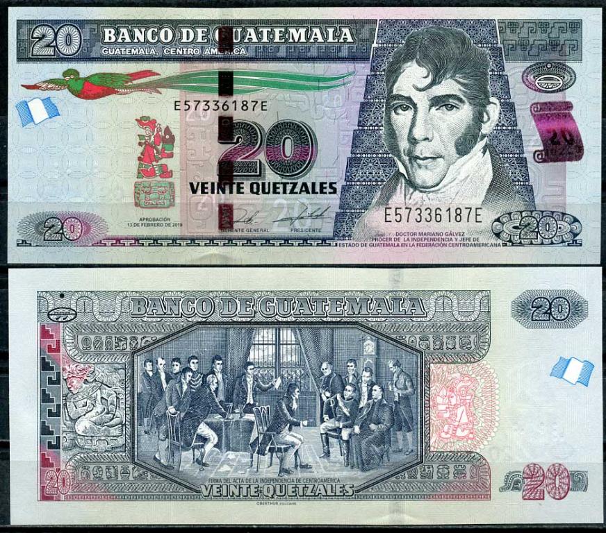 Гватемала 20 кетсаль 2010-2019