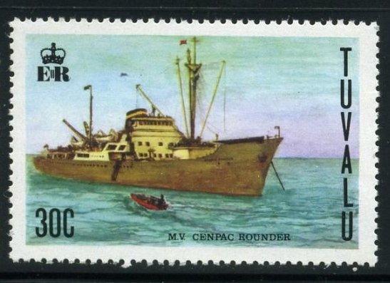 Тувалу 1978 год Флот Корабль Грузовое судно Cenpac Rounder - MNH 2