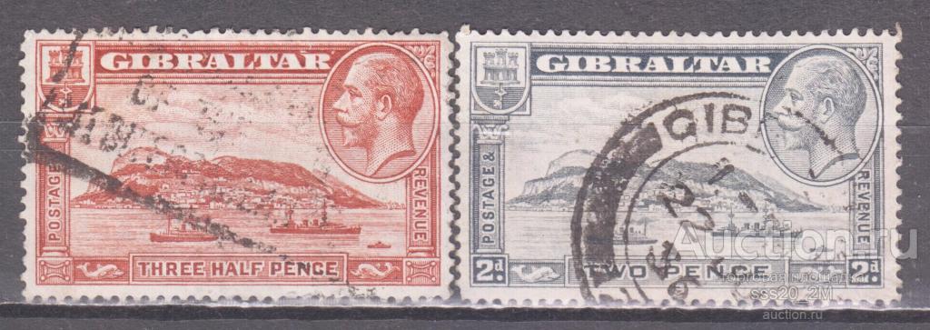 Гибралтар 1931 Георг V вид на Гибралтар Mi97А,98А