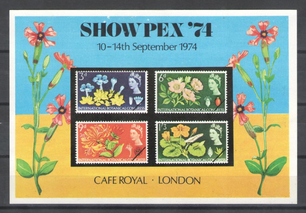 Великобритания 1974г. Цветы, блок. MNH.