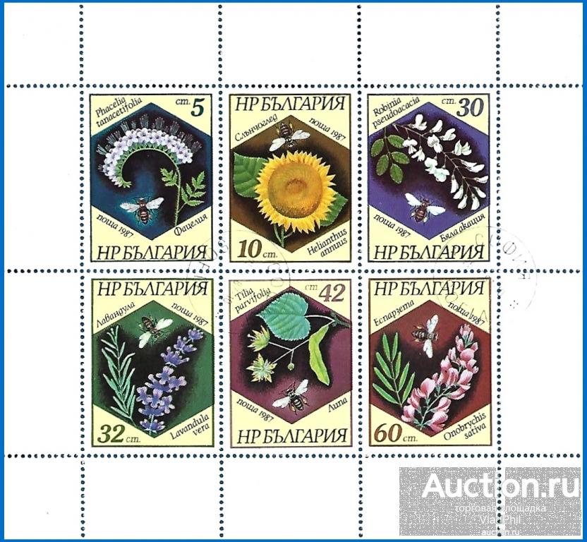 Болгария 1987 MiNr 3582-87. Цветы. МЛ (3 € / $ 2.75) Гаш.