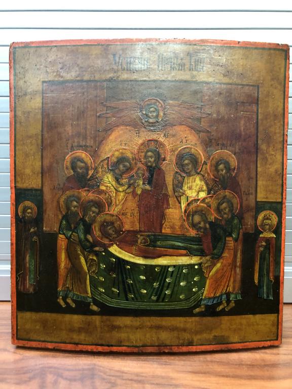 Старинная икона "Успение Пресвятой Богородицы"  19 век.