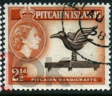 Питкэрн  1957 год Ремесла : модель птицы -  Королева Елизавета II гаш
