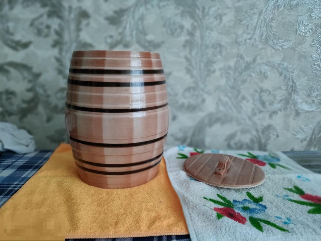 Бочка Жбан Бочонок керамический, винтажный, времён СССР,  4.5 литра.клеймо РСФСР. 