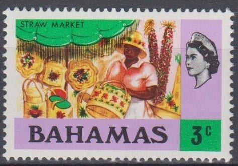 Багамы 1976 год Соломенный рынок. - Королева Елизавета II Чист
