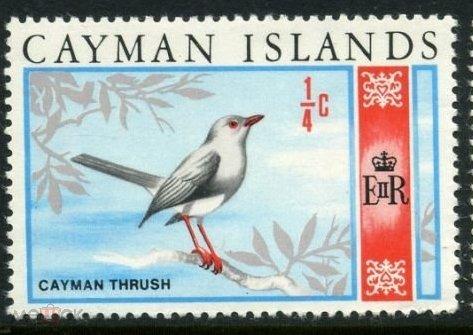 Каймановы острова 1970 год Фауна Птицы Каймановый дрозд (Turdus ravidus) MNH