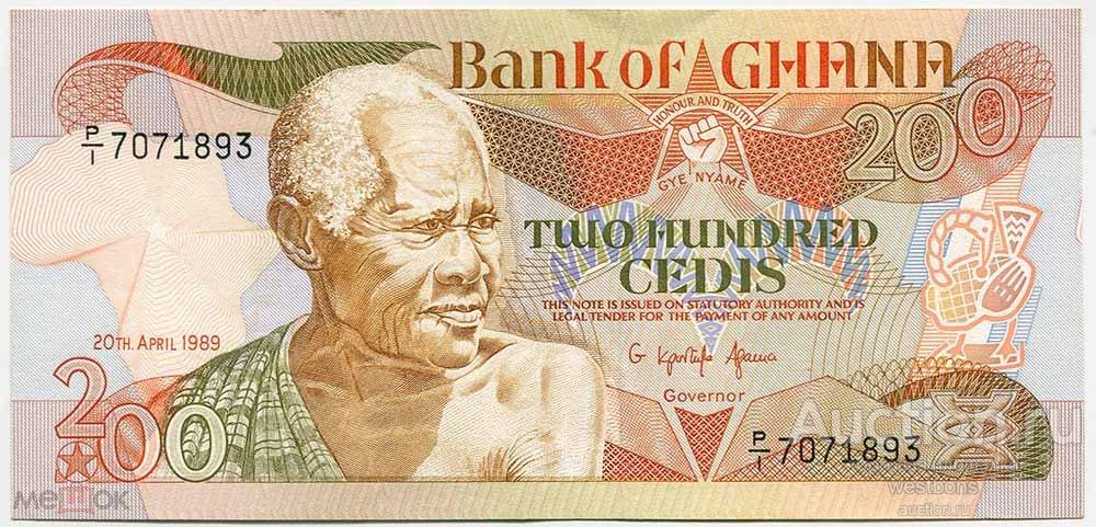 Гана 200 седи 1989 г. KM 27b aUNC