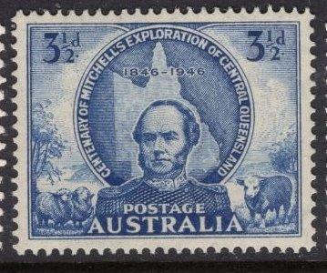 Австралия 1946 год Столетие исследования Квинсленда Томасом Митчеллом Чист