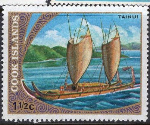 Острова Кука 1973 год Парусник Флот  Тайнуи - MNH