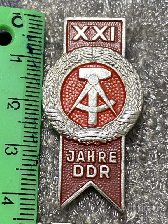 Знак. Значок XXI DDR 21 лет ОБРАЗОВАНИЕ ГДР ГЕРМАНИЯ ГЕРБ СУПЕР РЕДКИЙ RRR