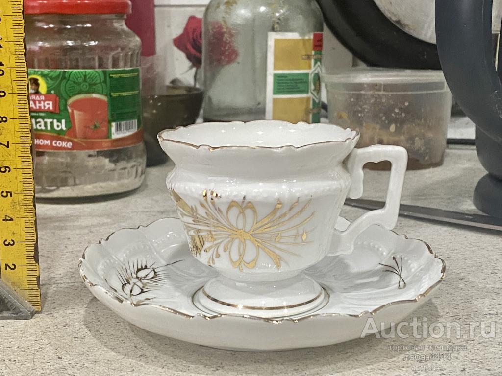 Старинная Чайная Пара. Кузнецов. Без сколов и трещин! (v/n)