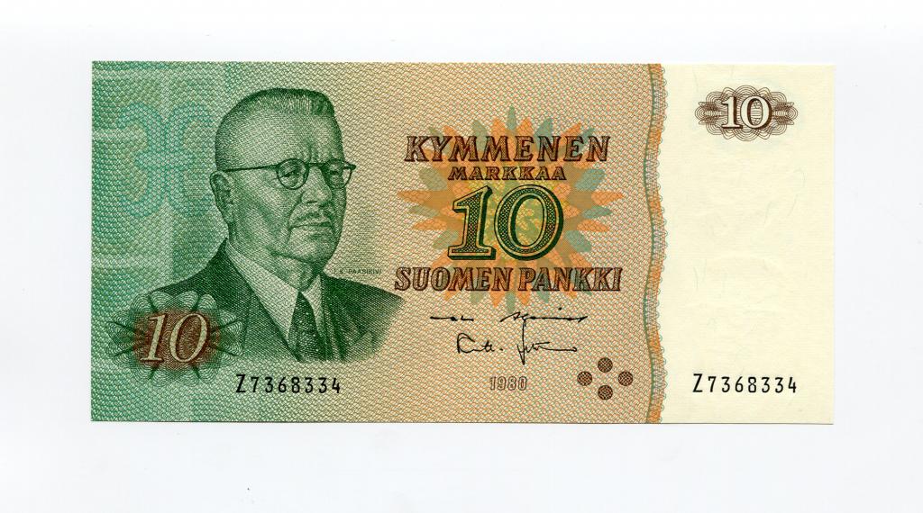 Финляндия, 10 марок, 1980 год, литера Z, UNC