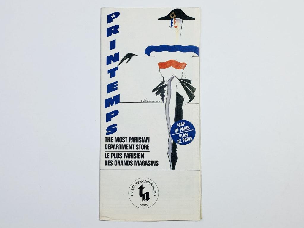 Printemps. Map of Paris (Принтемпс. Карта Парижа). Карта метро. 1988