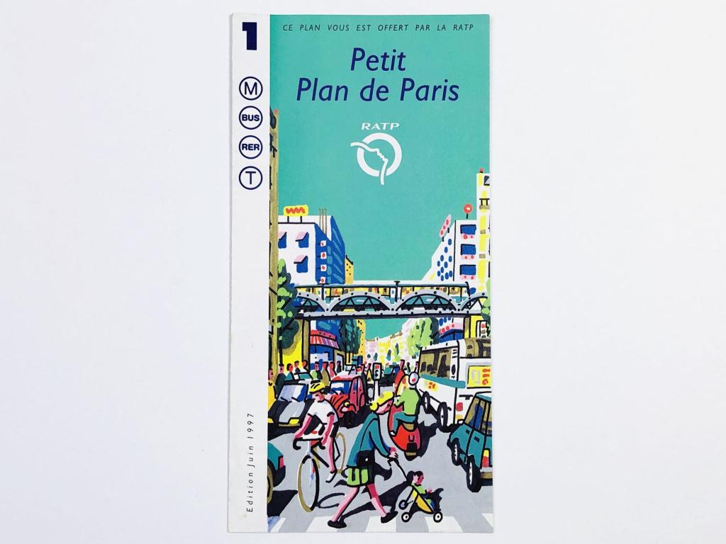 Petit Plan de Paris (Маленькая карта Парижа). Карта города. Карта метро. 1997