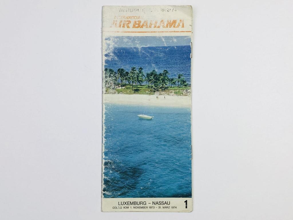 International Air Bahama (Авиалинии Багам. Расписание зимы 73-74 годов). Сложенная брошюра. 1973