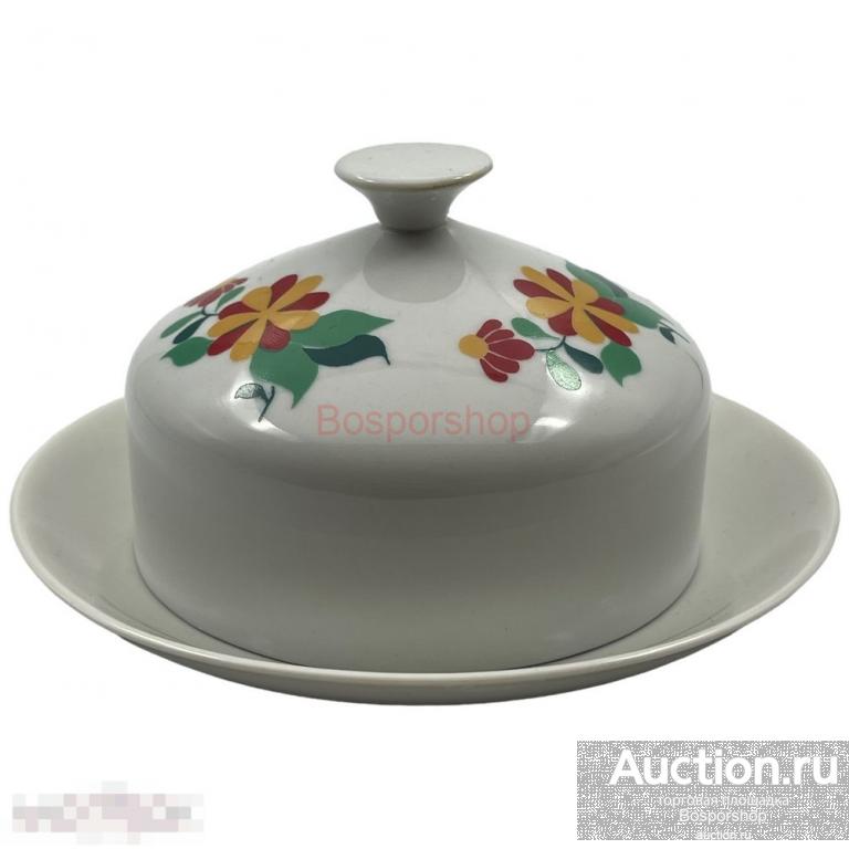 Масленка "Цветы", фарфор, 1960-1990 гг, Colditz, ГДР 