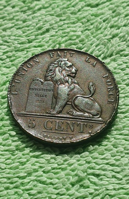 5 сантимов, 1833 год !!!, королевство Бельгия