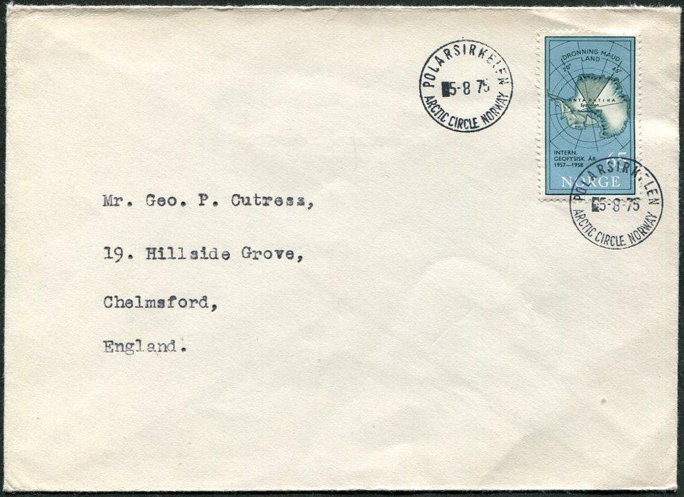 АРКТИКА Норвегия 1975 шт. POLARSIRKELEN / ARCTIC CIRCLE NORWAY Полярный круг конверт