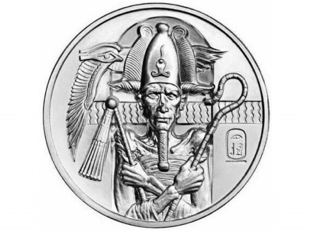 РАУНД 2021 Осирис серии Боги Египта 2 oz серебро 999 62,2 грамм