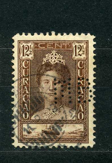 Нидерландская колонии. Кюрасао. Королева Вильгельмина. 1 марка. Перфины. 1928