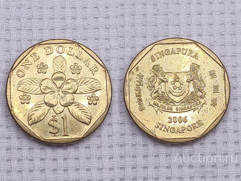 Монета 1 доллар 2006 года Сингапур флора цветок Азия