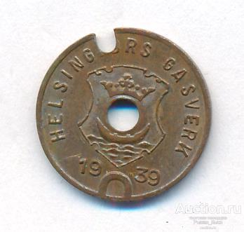 Жетон газовый. Хельсинки Финляндия 1939 год (87443)