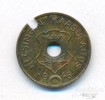 Жетон газовый. Хельсинки Финляндия 1948 год (87441)
