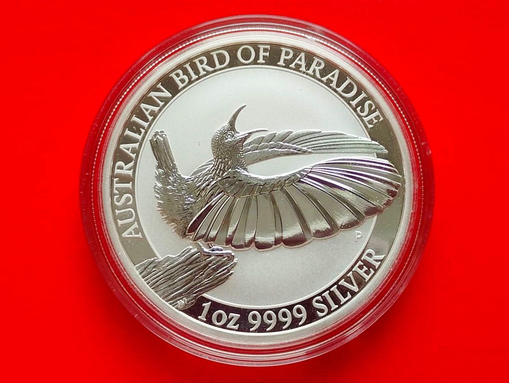 Австралия Щитоносная райская птица 2018 год 1 oz 1 доллар серебро 9999 КАПСУЛА!