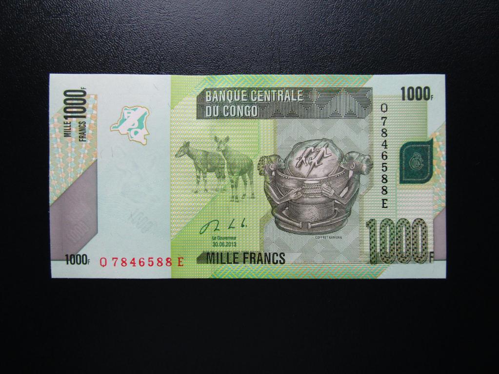 Конго - 1000 франков 2013г. UNC.