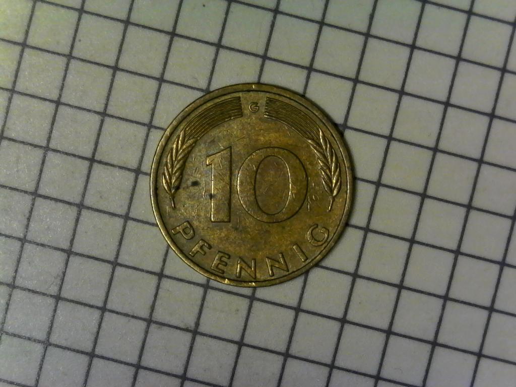 10 пфенниг 1981г., G, ФРГ, Германия, оригинал, №2342